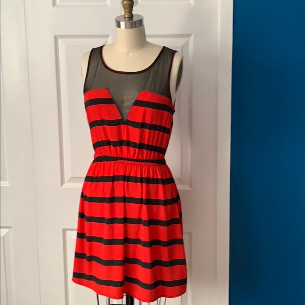 Skater Dress Red Sleeveless